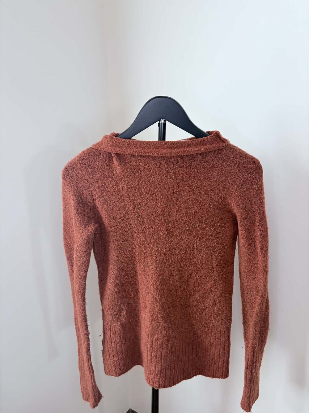 Madewell Rust Fuzzy Knit Boat Neck Sweater XXS